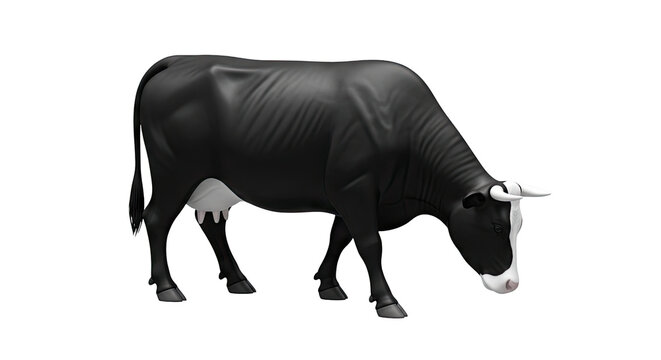 Black and White Cow with Udders, Head Down