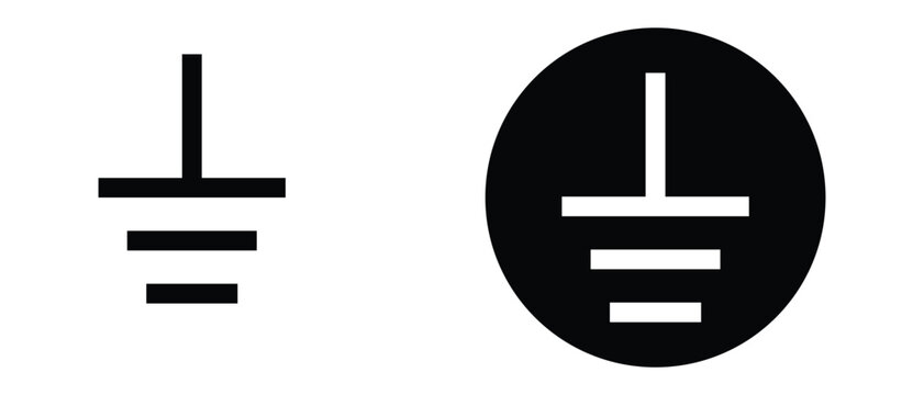 set of Electrical earth Ground icon, Electrical earth symbol  icon, Protective earth ground icon.