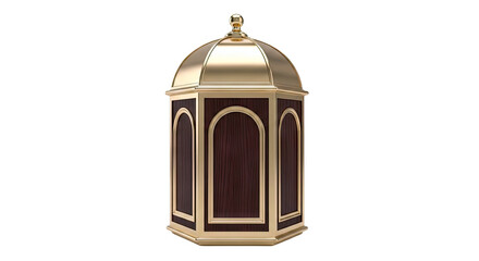 Obraz premium Elegant Gold and Wood Octagonal Lantern