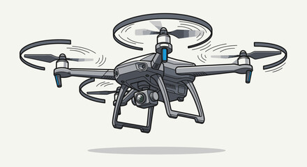 Naklejka premium Drone flying in the air.