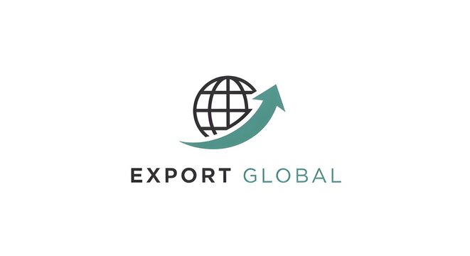 A logo for Export Global featuring a globe with an arrow pointing upwards