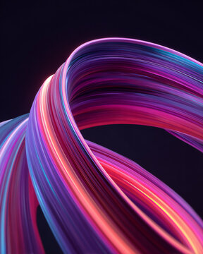 Pulsing cobalt violet neon arcs swirling like liquid fire on black background
