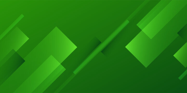 Abstract green shapes sporty on background. Square template with shiny lines and lights. Modern wallpaper concept