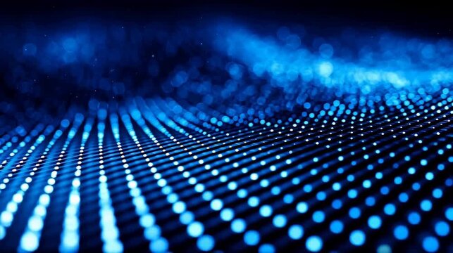 Blue glowing dots on dark surface