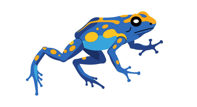Poison dart frog in motion profile.