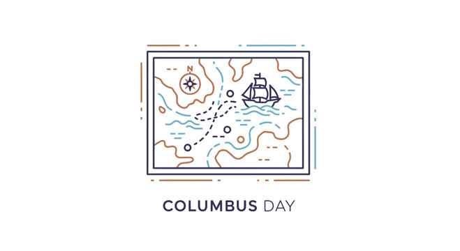 Illustrative depiction of an ancient sailing voyage route on a stylized ocean map featuring a