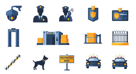 Security icons set with police cars. © Shalahuddin