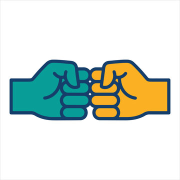 Two fists bumping in a friendly gesture of cooperation and teamwork.