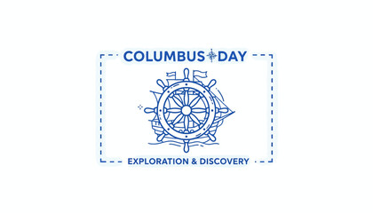 Fototapeta premium Minimalist nautical emblem commemorating an era of significant ocean exploration and monumental