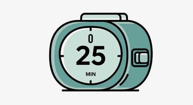 Teal color stopwatch timer device.