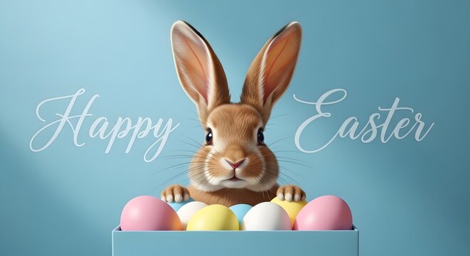 Frohe ostern konzept mit lustigem osterhasen in buntem osterei auf gr nem hintergrund ferien feiertag gru karte mit deutschem text