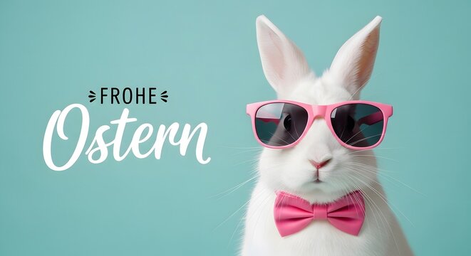 Frohe ostern konzept mit lustigem osterhasen in osterei auf gr nem hintergrund ferien feiertag gru karte mit deutschem text