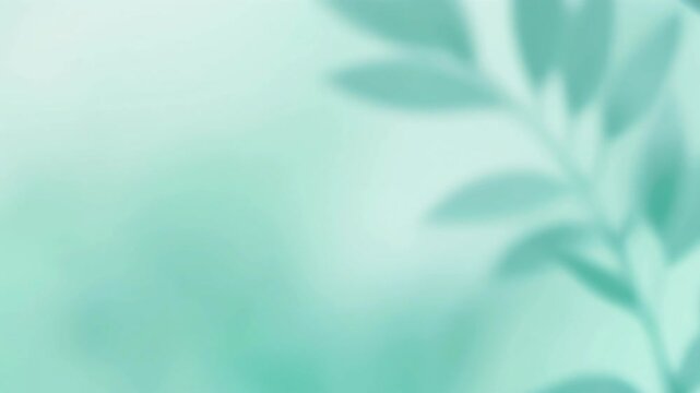 Soft Focus Mint Green Background with Subtle Leaf Shadows.