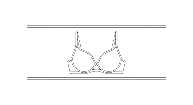 Elegant line art illustration of a modern brassiere design for fashion and comfort