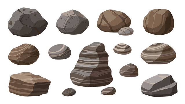 Large assortment of many different types of stones, rocks, and pebbles with various textures and earth colors.