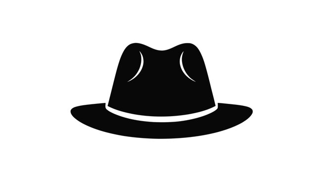 Vector illustration&nbsp;of black fedora hat icon