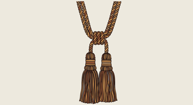 Brown tassel cord with gold accents.