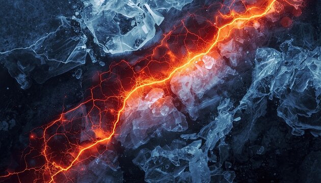 Abstract Lava Crack Fire Texture Hot Molten Background