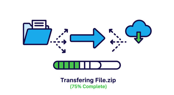 Cloud File Transfer Progress Indicator.