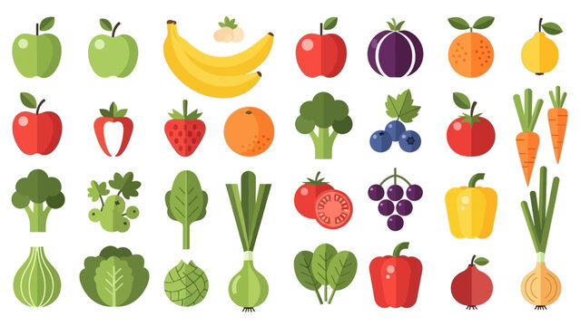 Colorful Assortment of Fresh Fruits and Vegetables.