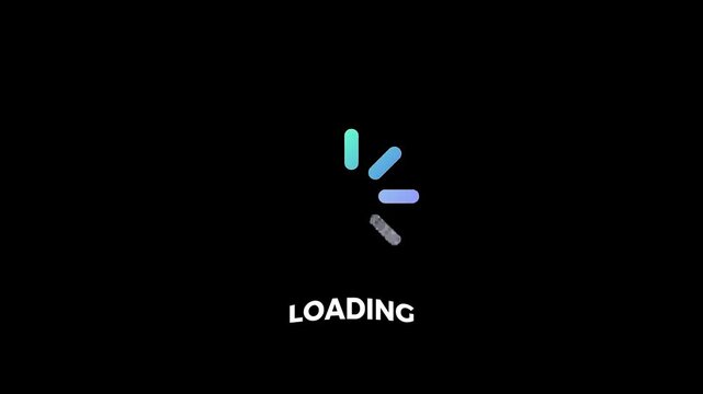 Animated loading circle colorful ui element on black background