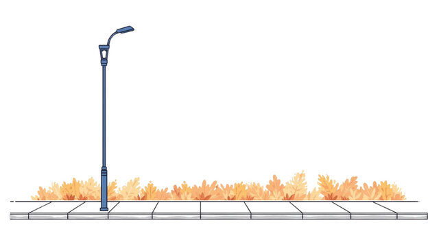 street lights on the sidewalk