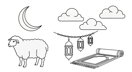 Sheep standing alone in profile view. © yaraa