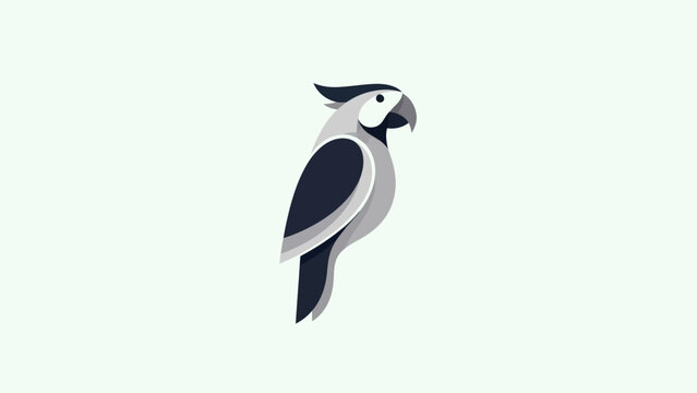 Abstract parrot illustration on white