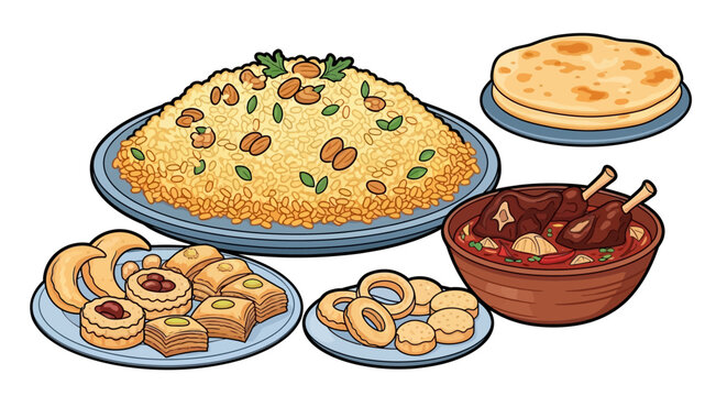 Variety of traditional middle eastern sweets.