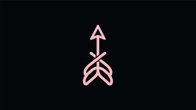 Abstract pink arrow on black background