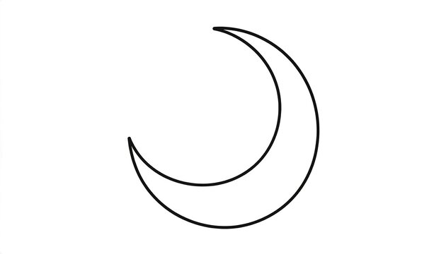 A simple illustration of a crescent shape rendered in a clean, minimalist style against a white backdrop