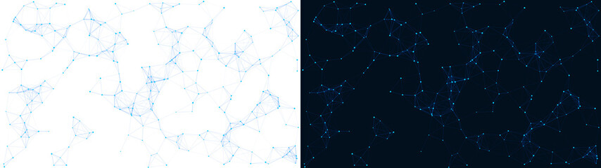 PNG image of Abstract glowing blue digital connection nodes forming a complex molecular network pattern on transparent background © towsif