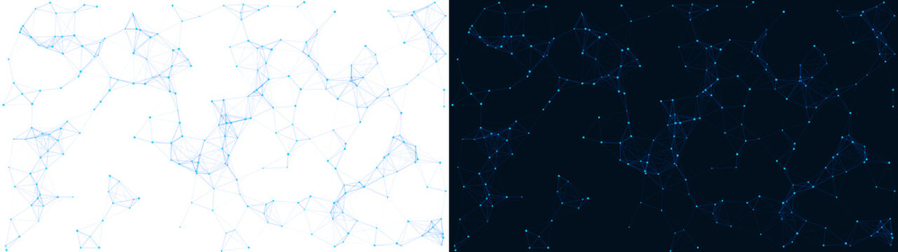 PNG image of&nbsp;Abstract glowing blue digital connection nodes forming a complex molecular network pattern on transparent background