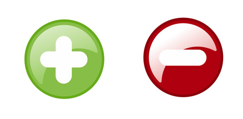 Obraz premium Vector illustration of plus minus icon set