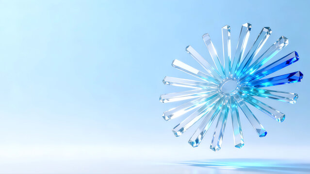 Blue crystal texture radial structure technology illustration.