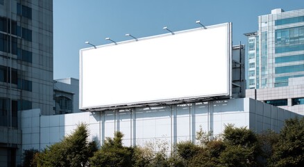Obraz premium Large, blank outdoor billboard structure in an urban setting