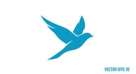 Obraz premium Blue Bird in Flight Vector Icon.