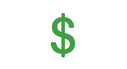 Obraz premium Green dollar sign symbol icon 1.