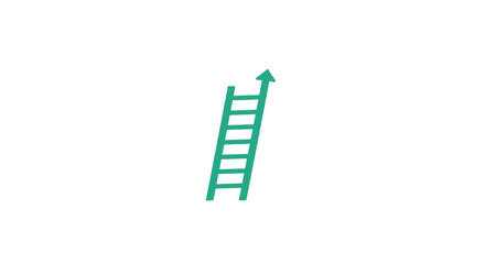 Green ladder with upward arrow. © Bahan