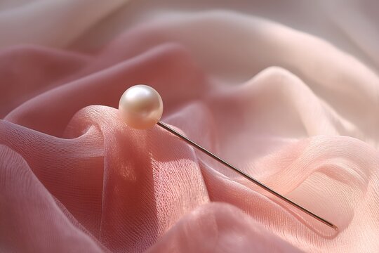 Soft pastel pink and ivory Hanok silk fabric with delicate texture
