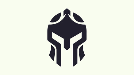 Abstract spartan helmet icon on white © Jean