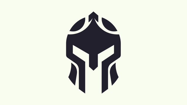Abstract spartan helmet icon on white