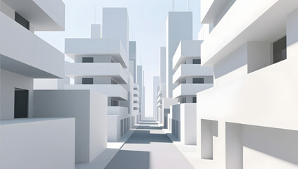 Fototapeta premium Abstract future city architecture showing infinite space