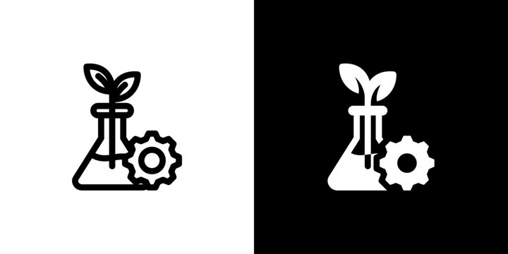 Experiment icon concept with flat Black White Background. Vector illustration.