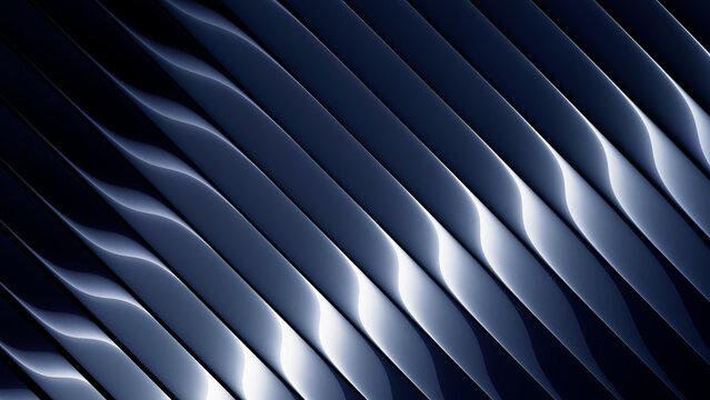 Abstract fractal glass surface with metallic tones and smooth curved structure. Elegant minimal industrial surface. Luxury technology background for tech presentations and premium visuals. 3d render