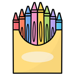 Obraz premium Illustration of a box crayons 