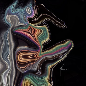 Abstract silhouette of an aging woman. Original Adobe created Art by Kimberly Greaney 