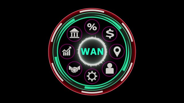 Wide area network animation concept loop