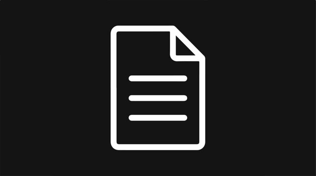 Document Icon - A Simple Representation of a Paper with Lines.