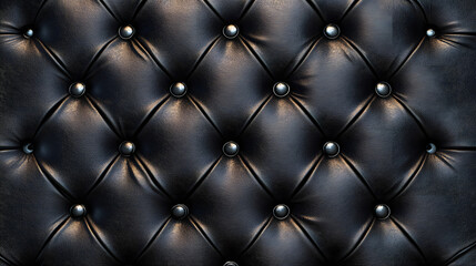Naklejka premium Elegant horizontal black leather texture with fine natural grain. Premium dark hide material for fashion and luxury upholstery.